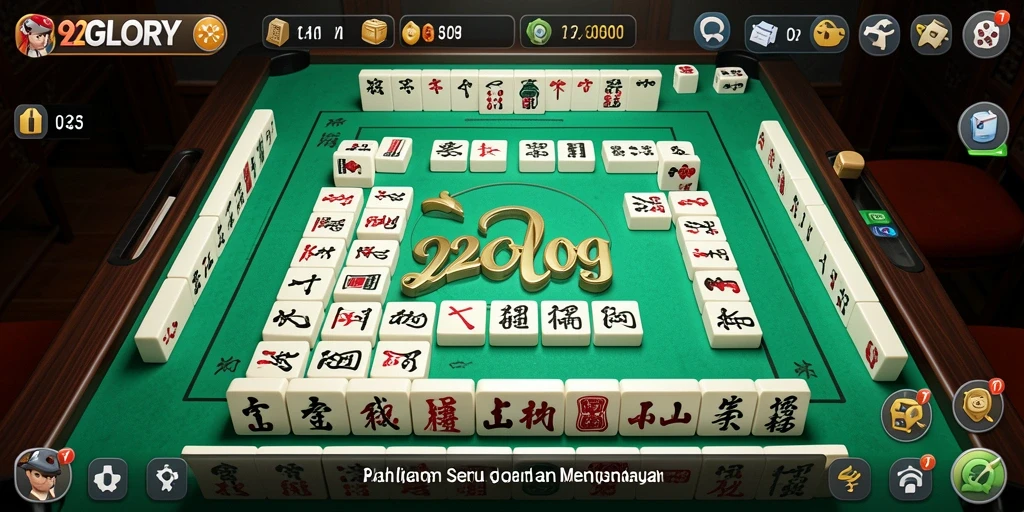 Tampilan gameplay menarik di 92GLORY dengan ubin Mahjong yang indah.