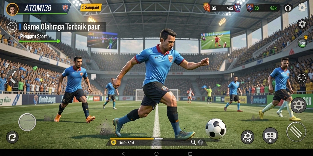 Gameplay seru ATOM138 dengan aksi olahraga menegangkan.