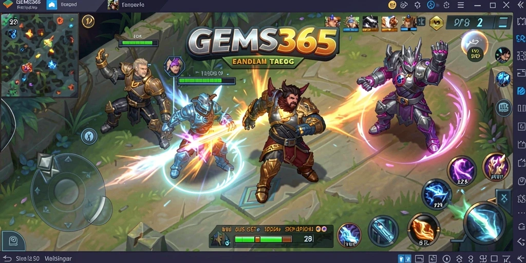 Tampilan gameplay menarik GEMS365 dengan elemen SLG yang penuh strategi.