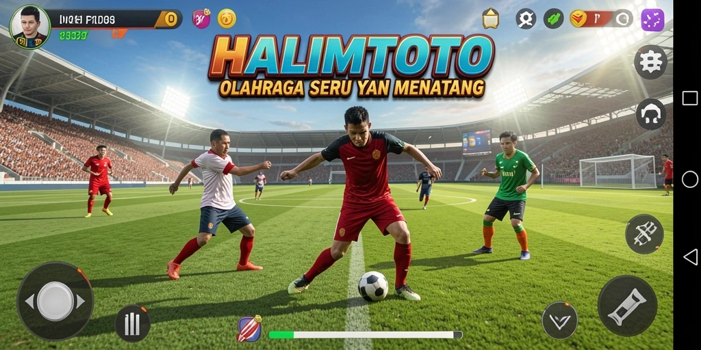 Tangkapan layar gameplay HALIMTOTO menampilkan aksi seru dalam olahraga.