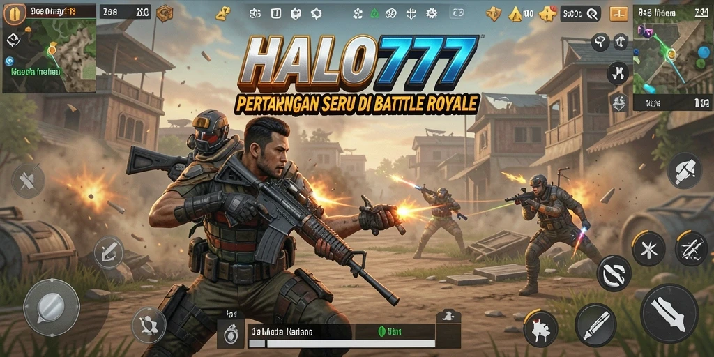 Screenshot HALO777 menunjukkan aksi mendebarkan dalam pertarungan Battle Royale.