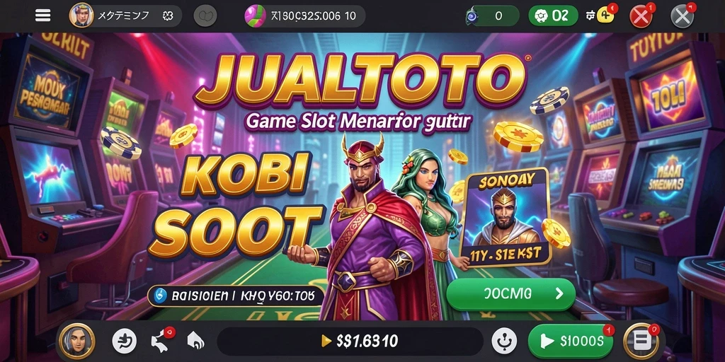 Tampilan gameplay menyenangkan di JUALTOTO dengan berbagai tema Slot.