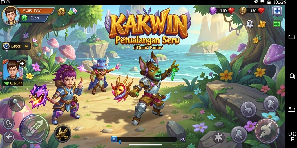 Gameplay KAKWIN yang menarik di dunia petualangan fantastis.