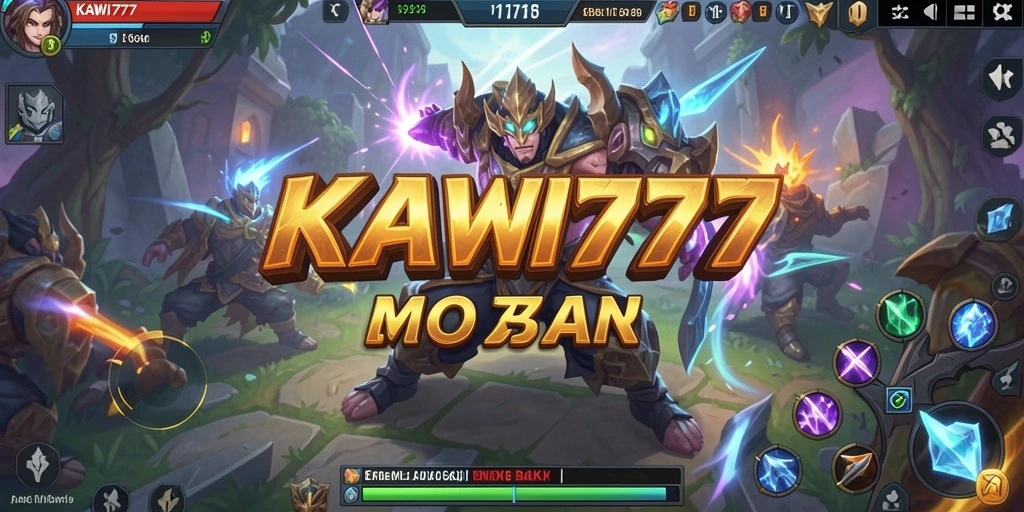 Tampilan gameplay mendebarkan KAWI777 dalam pertempuran tim.