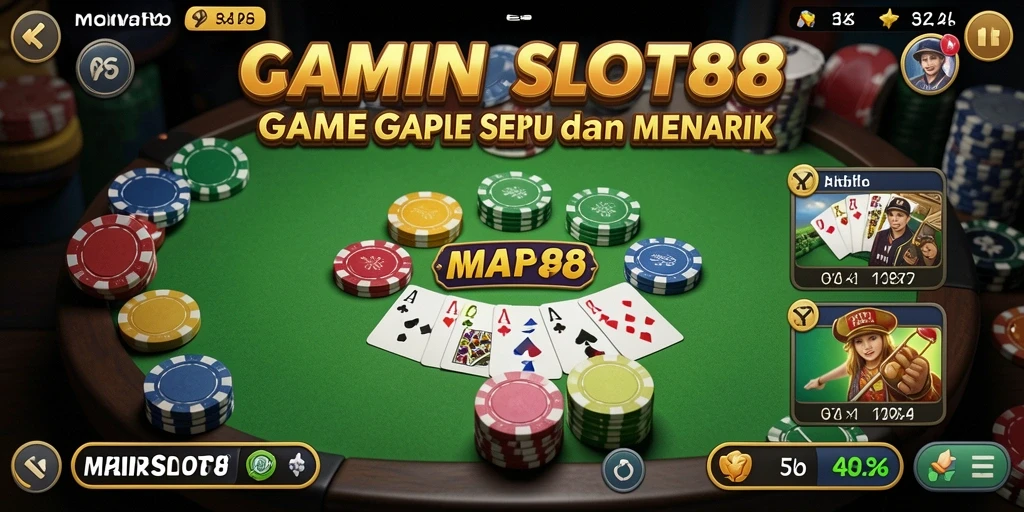 Screenshot gameplay MAINSLOT88 dengan suasana permainan Gaple menarik.