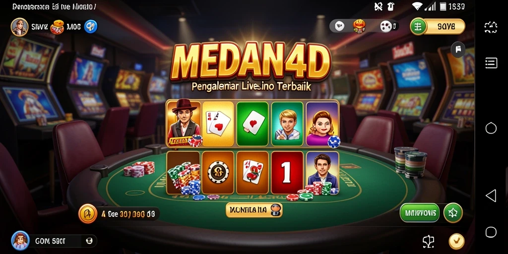 Screenshot gameplay Live Casino menampilkan dealer langsung dan suasana kasino.