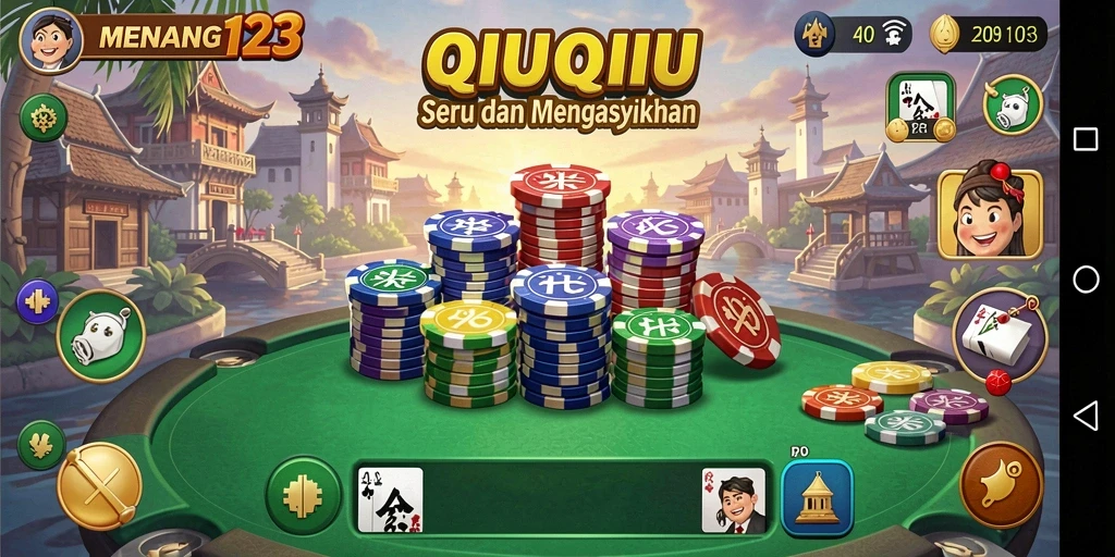Tampilan gameplay QiuQiu yang seru dan interaktif.