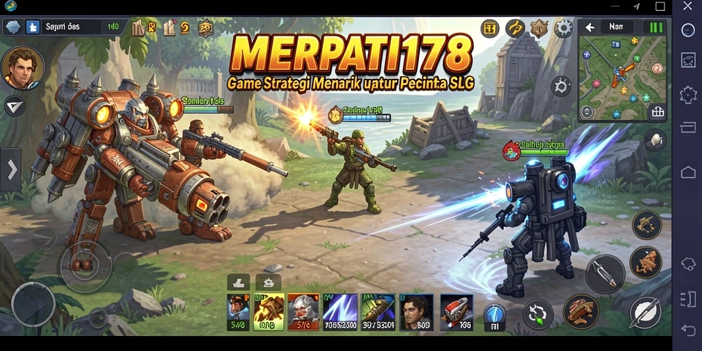 Tangkapan layar menunjukkan strategi dan pertempuran seru dalam MERPATI178.