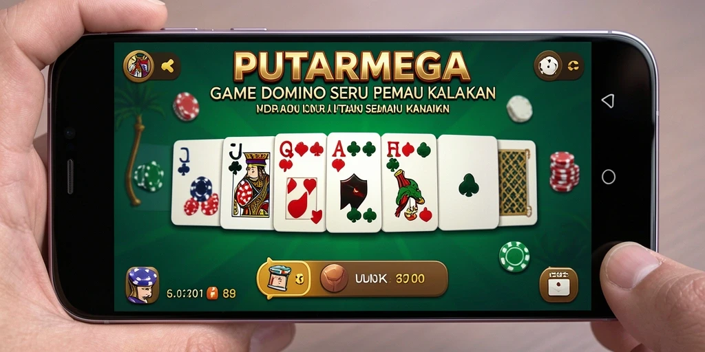 Tampilan screenshot PUTARMEGA dengan gameplay seru permainan Domino.