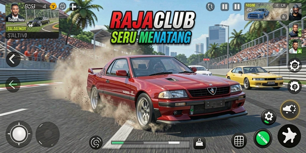 Gameplay seru balapan mobil di RAJACLUB.
