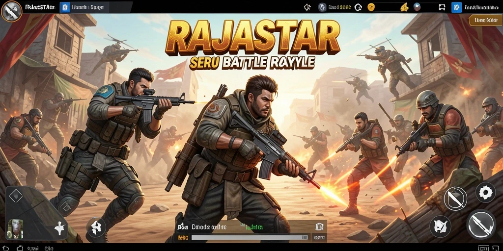 Tampilan gameplay seru di RAJASTAR saat pertempuran sengit.