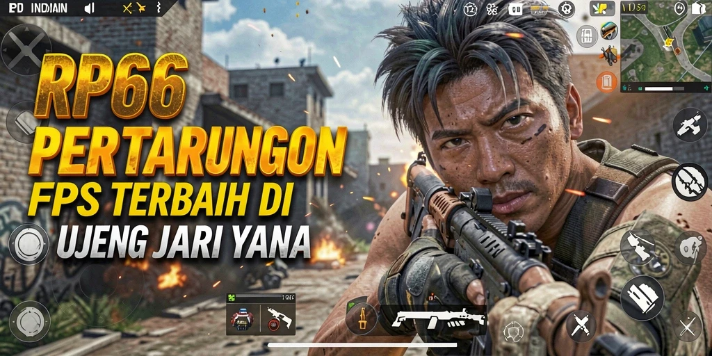 Screenshot utama RP66 menampilkan aksi tembak-menembak yang intens.