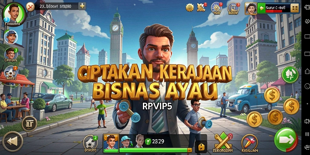 Screenshot menunjukkan aksi seru dalam membangun bisnis di RPVIP5.
