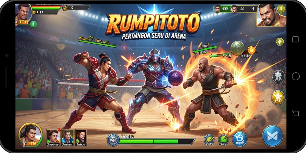 Gameplay pertarungan yang seru di RUMPITOTO.