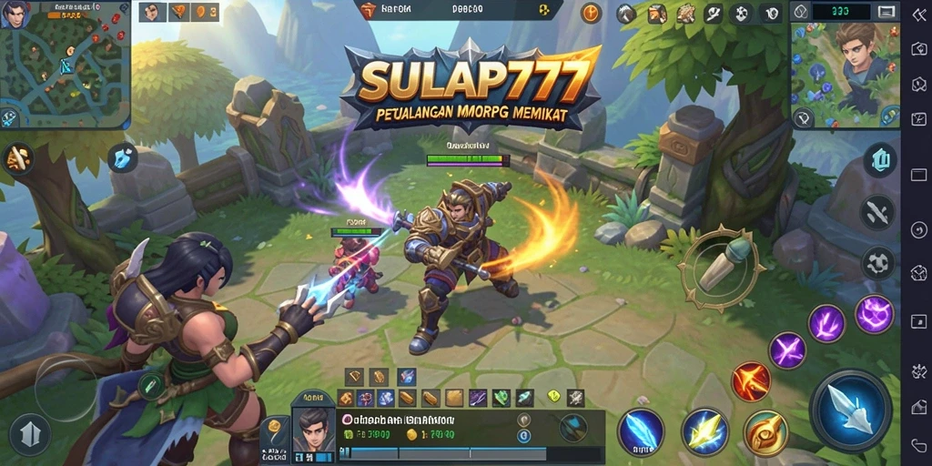 Screenshot menunjukkan aksi seru dalam petualangan MMORPG SULAP777.